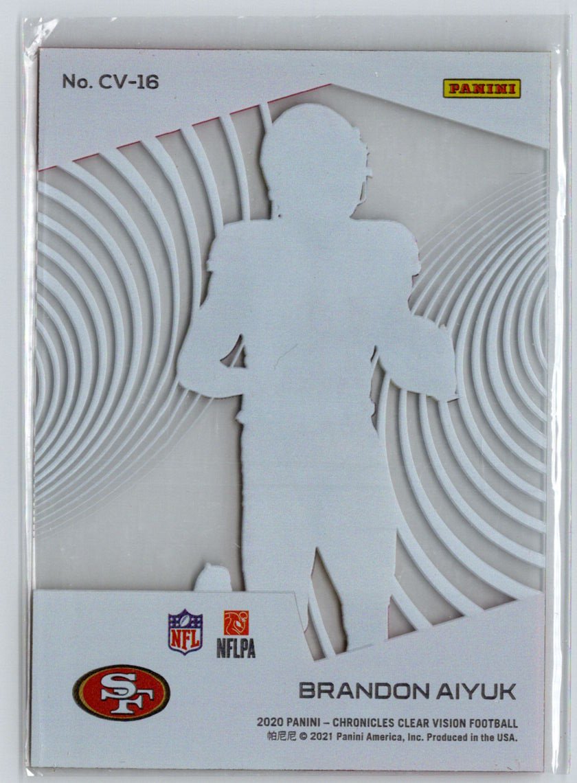 2020 Panini Chronicles #CV-16 Brandon Aiyuk Clear Vision Rookies M60