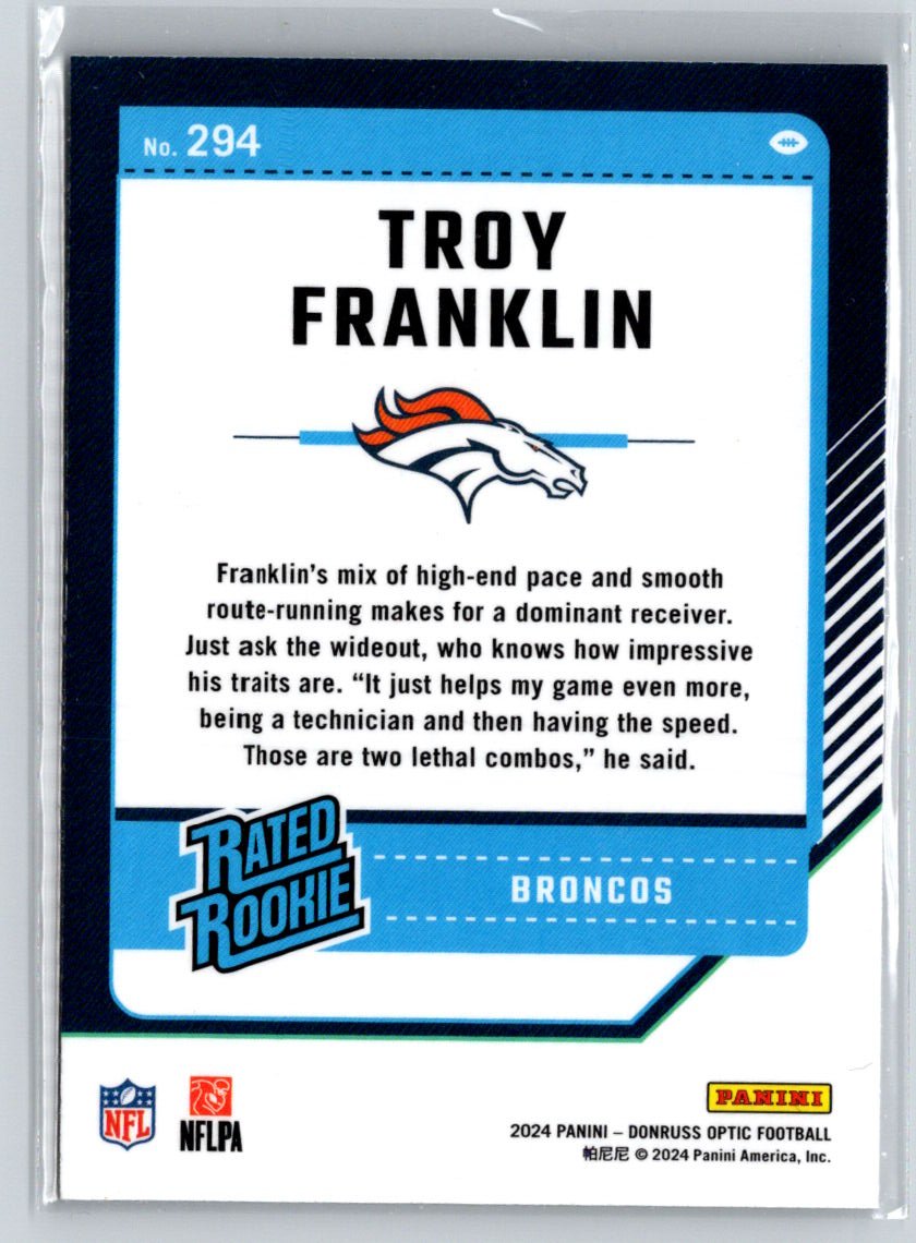 2024 Donruss Optic #294 Troy Franklin M61