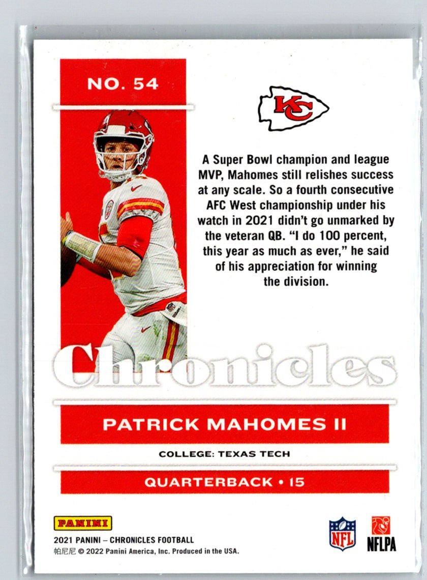 2021 Panini Chronicles #54 Patrick Mahomes II M61