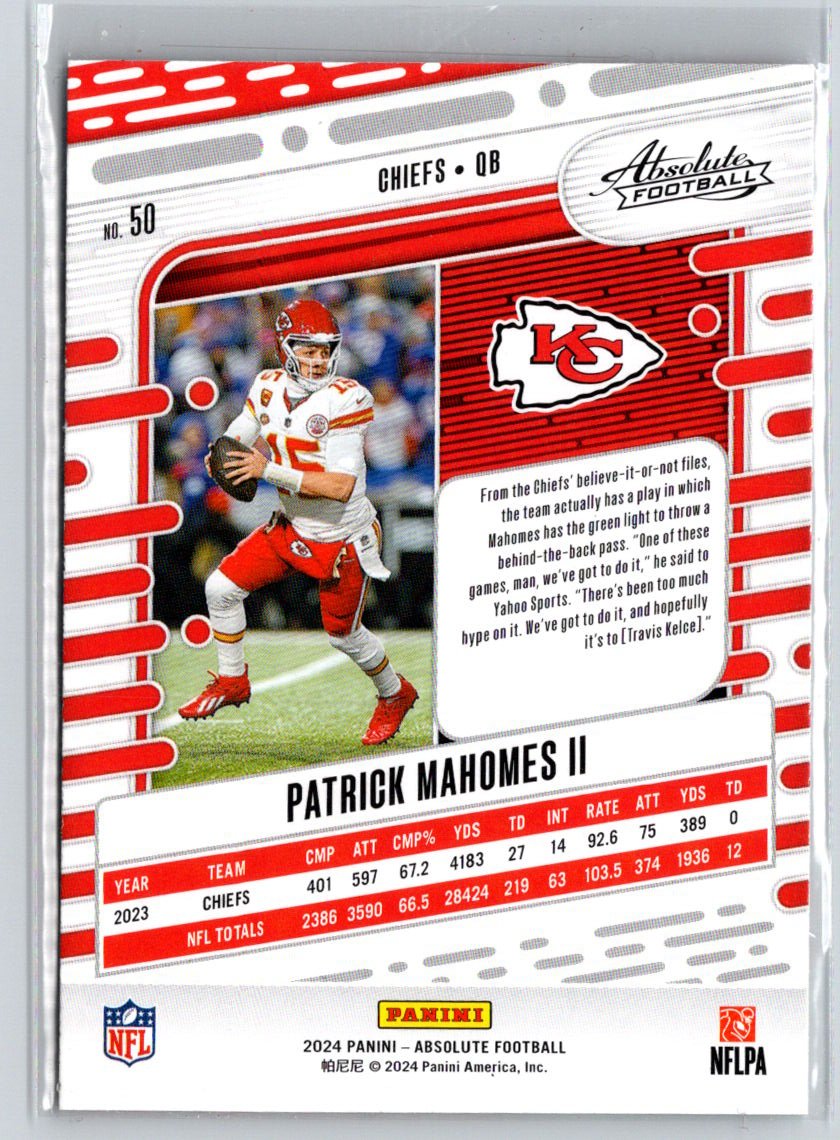 2024 Panini Absolute #50 Patrick Mahomes II Retail M62