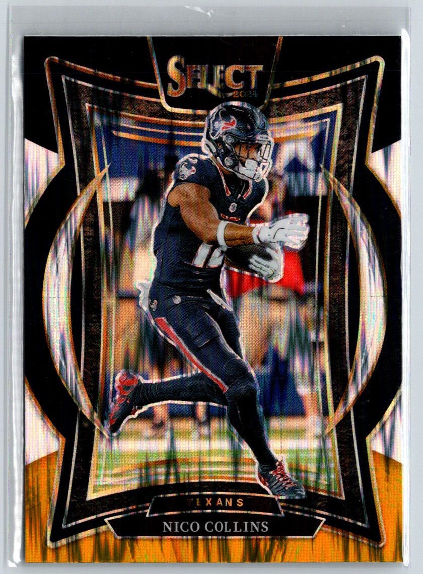 2024 Panini Select #86 Nico Collins Black & Gold Prizm Shock M64