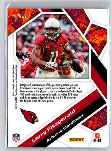 2020 Panini Mosaic #WW7 Larry Fitzgerald Will to Win M65
