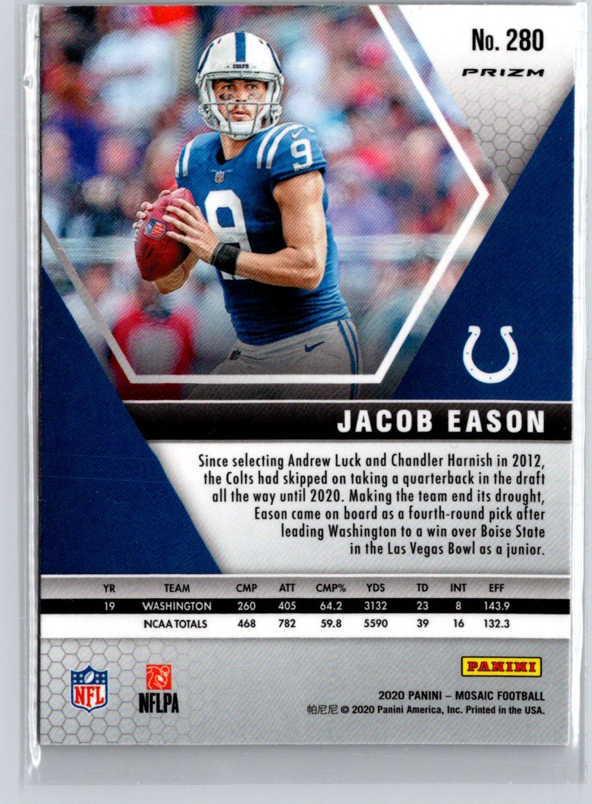 2020 Panini Mosaic #280 Jacob Eason Prizm Camo Pink M65
