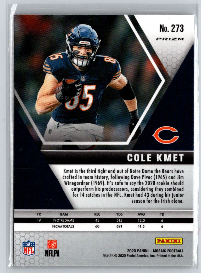2020 Panini Mosaic #273 Cole Kmet Prizm Silver M65