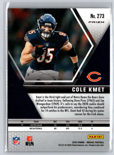 2020 Panini Mosaic #273 Cole Kmet Prizm Silver M65
