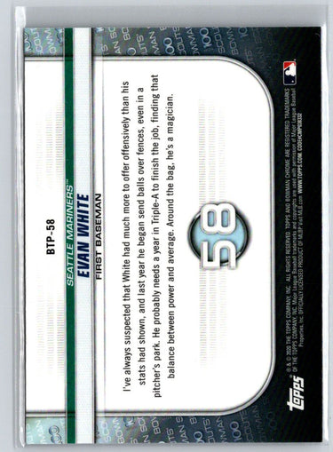 2020 Bowman #BTP-58 Evan White Chrome Bowman Scouts Top 100 M66