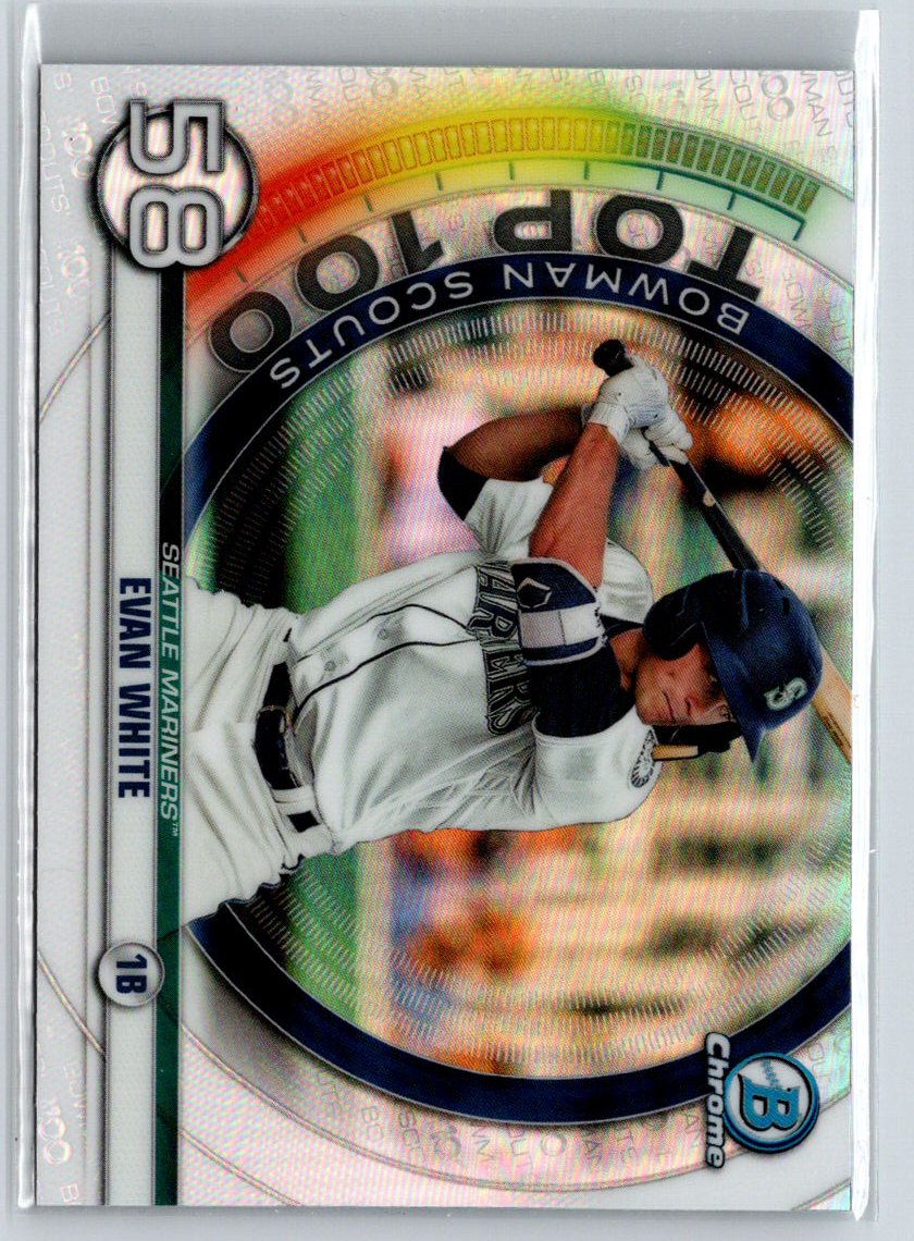 2020 Bowman #BTP-58 Evan White Chrome Bowman Scouts Top 100 M66
