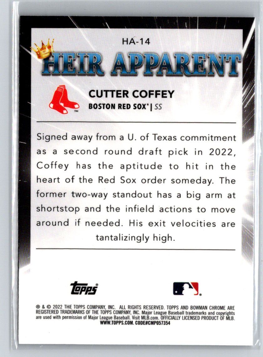 2022 Bowman Draft #HA-14 Cutter Coffey Heir Apparent M66