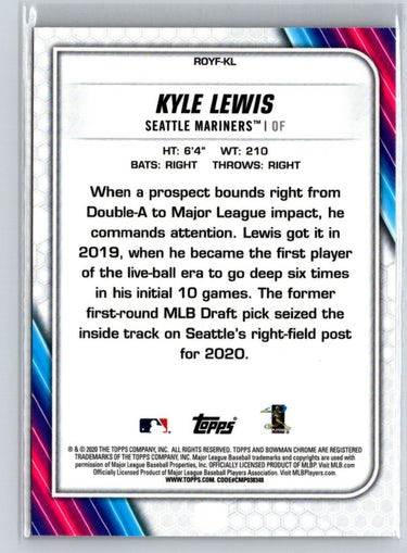 2020 Bowman #ROYF-KL Kyle Lewis Chrome Rookie of the Year Favorites M66
