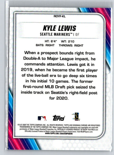 2020 Bowman #ROYF-KL Kyle Lewis Chrome Rookie of the Year Favorites M67