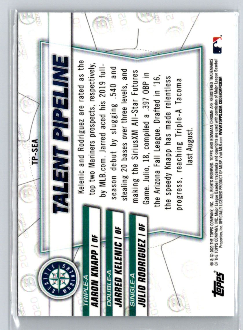 2020 Bowman #TP-SEA Jarred Kelenic Julio Rodriguez Chrome Talent Pipeline M67