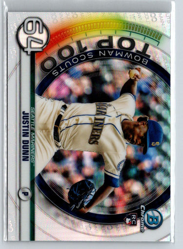 2020 Bowman #BTP-64 Justin Dunn Chrome Bowman Scouts Top 100 M67