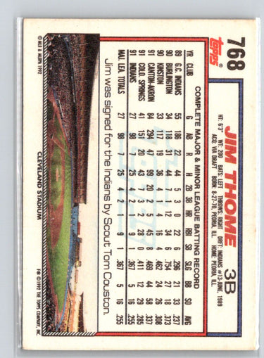1992 Topps #768 Jim Thome Gold M67