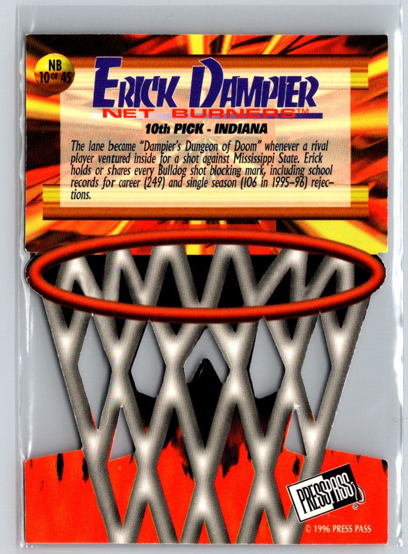 1996 Press Pass #NB 10 Erick Dampier Net Burners M68