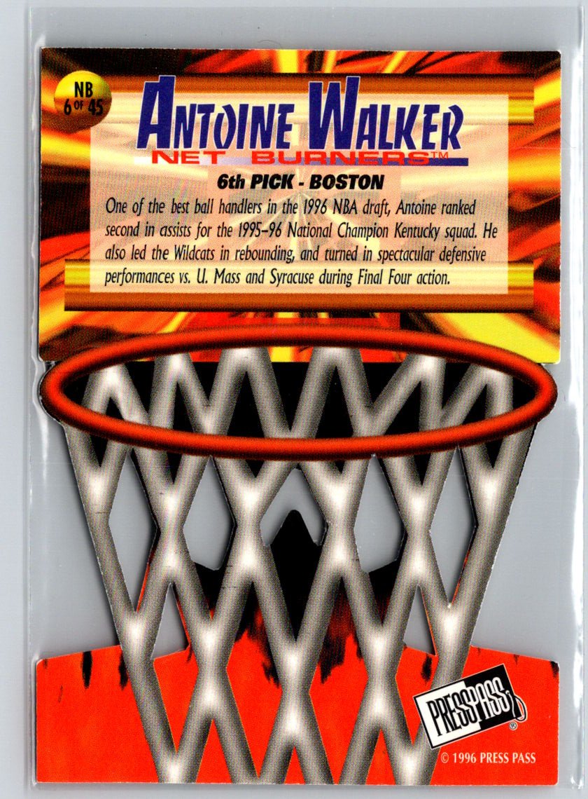 1996 Press Pass #NB 6 Antoine Walker Net Burners M68