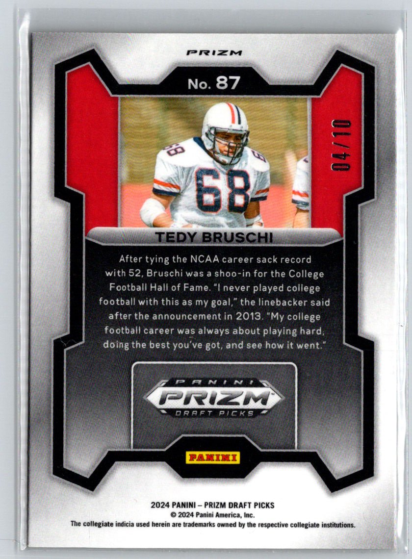 2024 Panini Prizm Draft Picks #87 Tedy Bruschi Gold #/10 M69