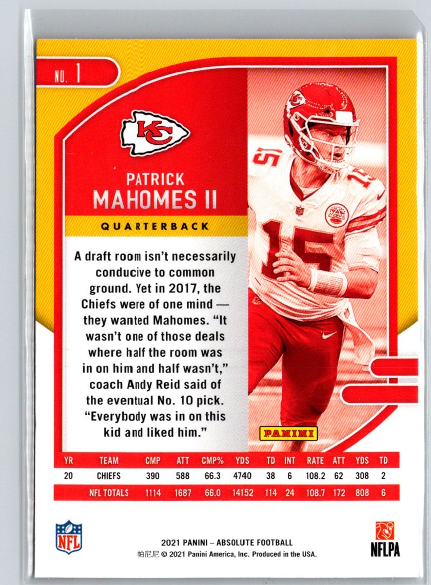 2021 Panini Absolute - Retail #1 Patrick Mahomes II M69