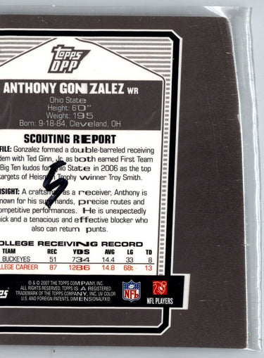 2007 Topps Draft Picks & Prospects #152 Anthony Gonzalez Chrome Black M70