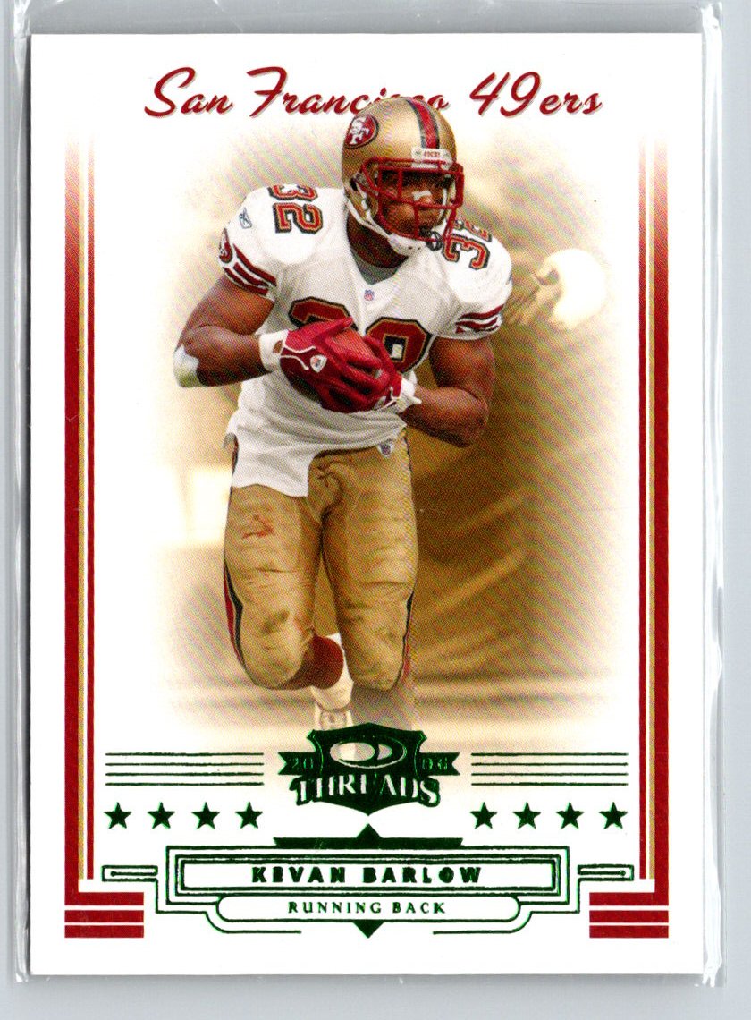 2006 Donruss Threads #80 Kevan Barlow Retail Green #/100 M70