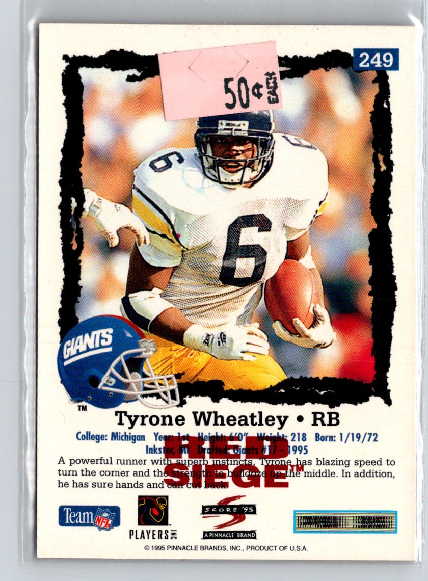 1995 Score #249 Tyrone Wheatley Red Siege M70