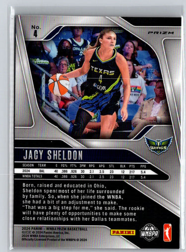 2024 Panini Prizm WNBA #4 Jacy Sheldon Ice Orange Prizms N01