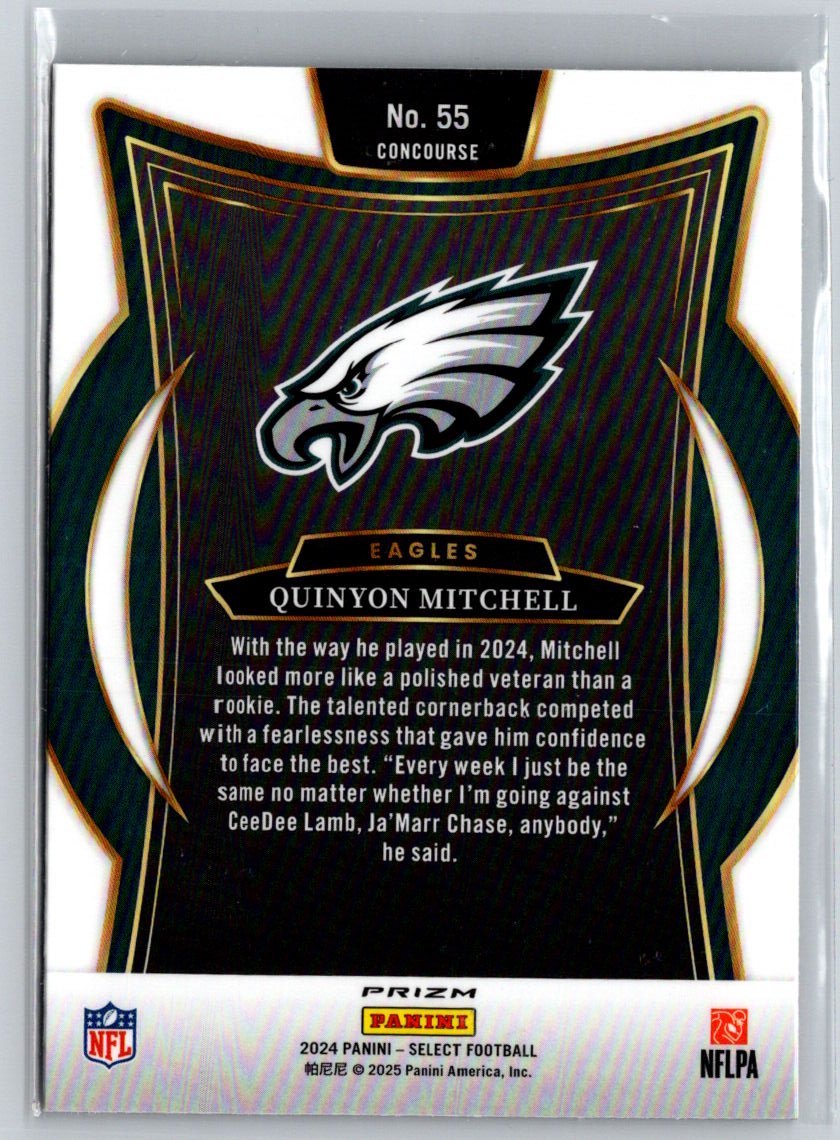 2024 Panini Select #55 Quinyon Mitchell Black & Red Prizm Shock N01
