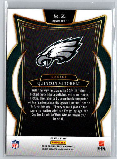 2024 Panini Select #55 Quinyon Mitchell Black & Red Prizm Shock N01