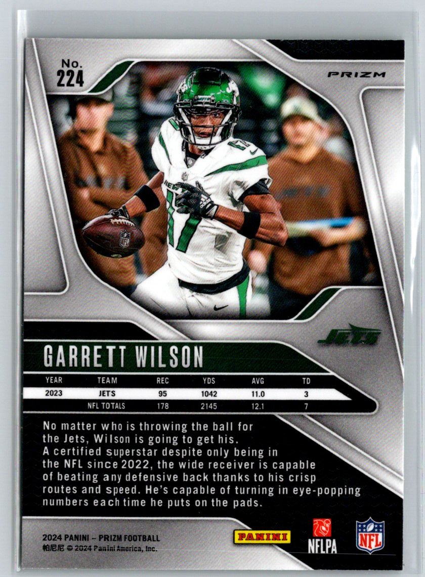 2024 Panini Prizm #224 Garrett Wilson Neon Green Pulsar N01