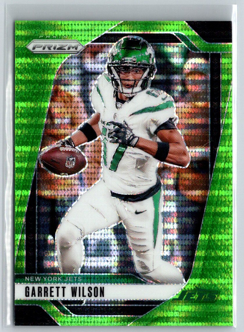 2024 Panini Prizm #224 Garrett Wilson Neon Green Pulsar N01