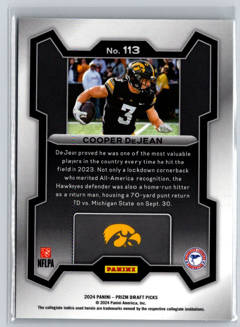 2024 Panini Prizm Draft Picks #113 Cooper Dejean N01