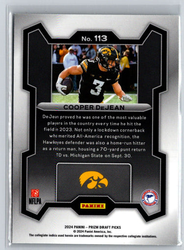 2024 Panini Prizm Draft Picks #113 Cooper Dejean N01