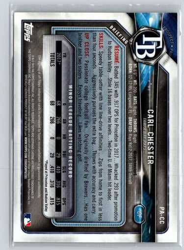2018 Bowman #PA-CC Carl Chester Prospect Autographs N02
