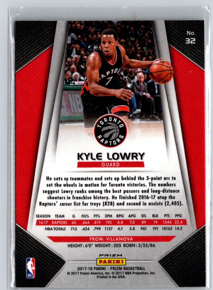 2017-18 Panini Prizm #32 Kyle Lowry Prizms Red White and Blue N03