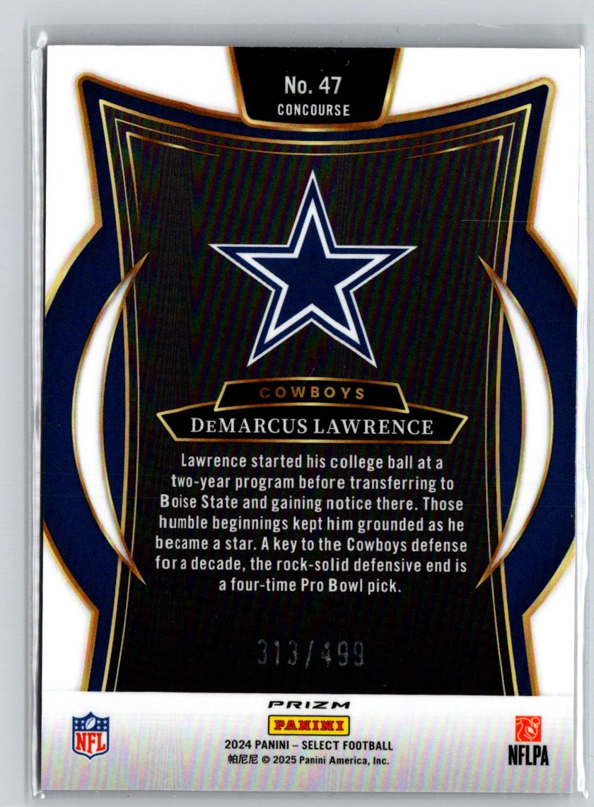 2024 Panini Select #47 DeMarcus Lawrence Orange Prizm Shock #/499 N04