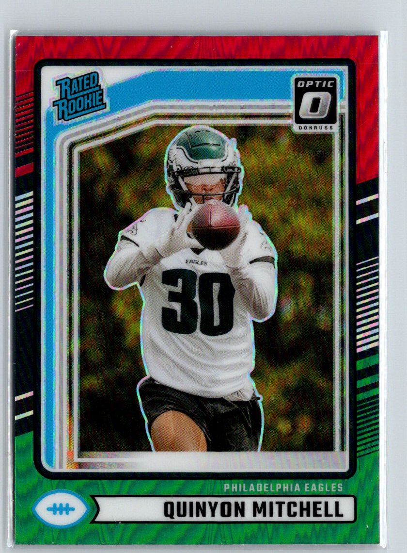 2024 Donruss #361 Quinyon Mitchell Optic Rated Rookies Preview Red and Green N04