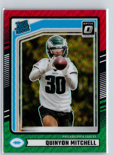 2024 Donruss #361 Quinyon Mitchell Optic Rated Rookies Preview Red and Green N04