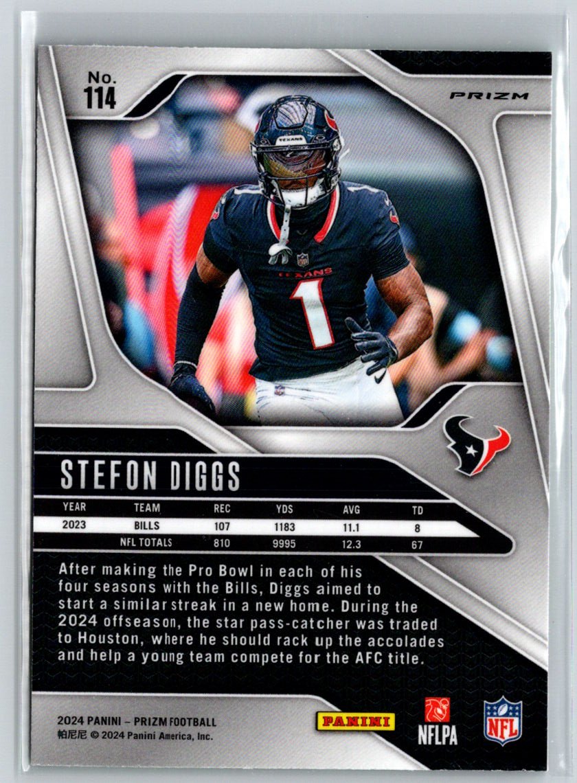 2024 Panini Prizm #114 Stefon Diggs Neon Green Pulsar N04