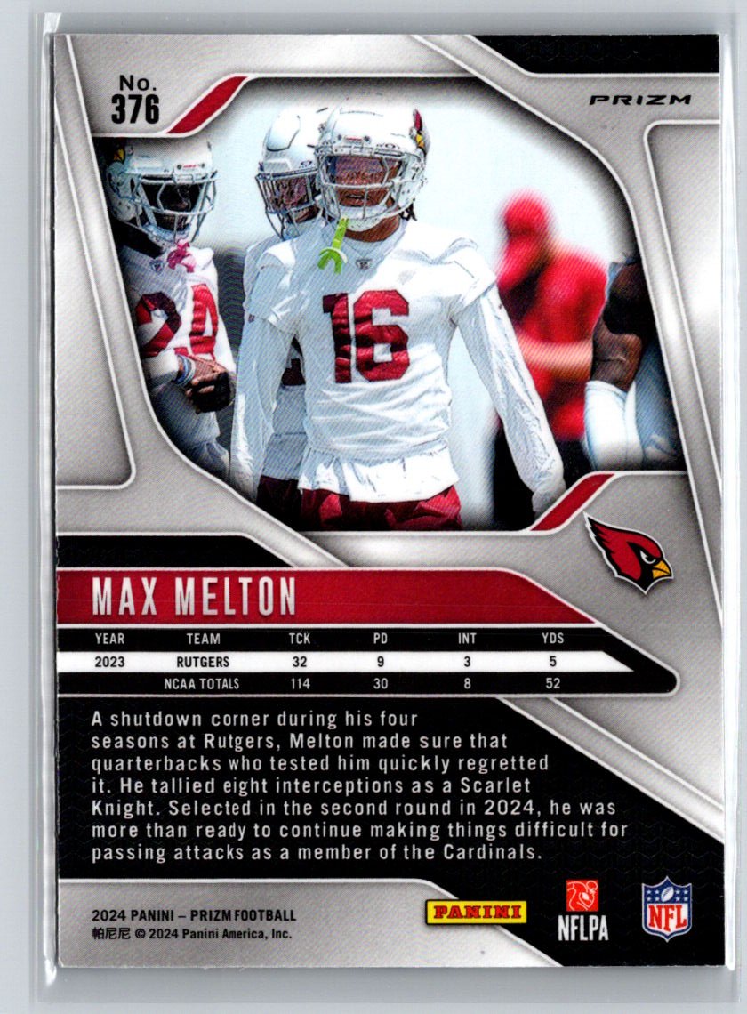 2024 Panini Prizm #376 Max Melton Red White and Blue N05