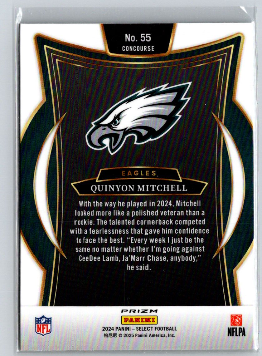 2024 Panini Select #55 Quinyon Mitchell Green & Yellow Prizm Shock N06