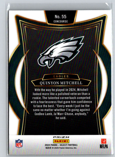 2024 Panini Select #55 Quinyon Mitchell Green & Yellow Prizm Shock N06