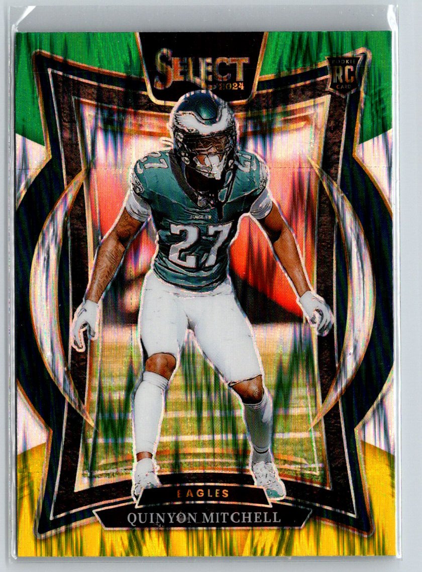 2024 Panini Select #55 Quinyon Mitchell Green & Yellow Prizm Shock N06