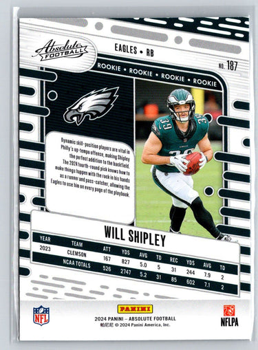 2024 Panini Absolute #187 Will Shipley Red N06