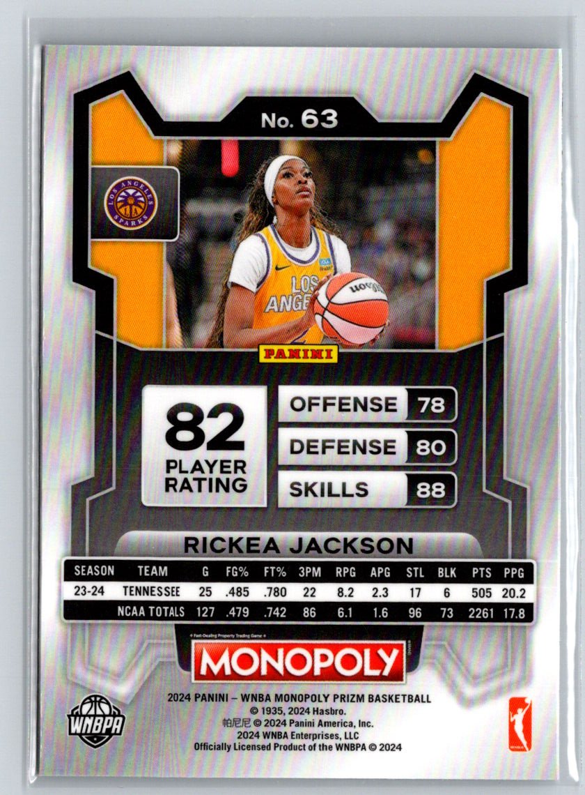 2024 Panini Prizm Monopoly WNBA #63 Rickea Jackson N07