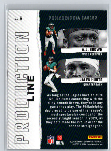 2024 Donruss #6 A.J. Brown / Jalen Hurts Production Line N07
