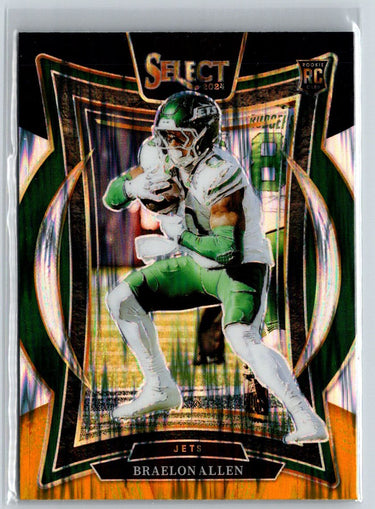 2024 Panini Select #10 Braelon Allen Red & Yellow Prizm Shock N09