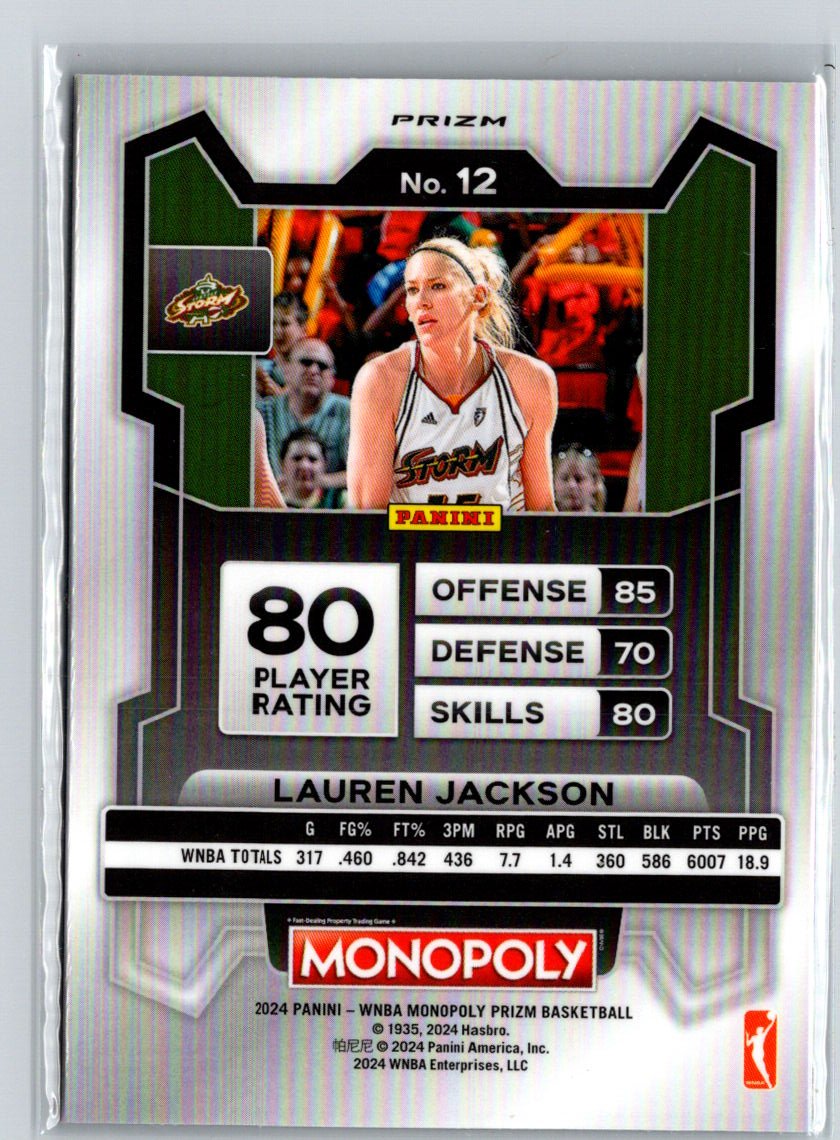 2024 Panini Prizm Monopoly WNBA #12 Lauren Jackson Red Classic Icons Prizms N11