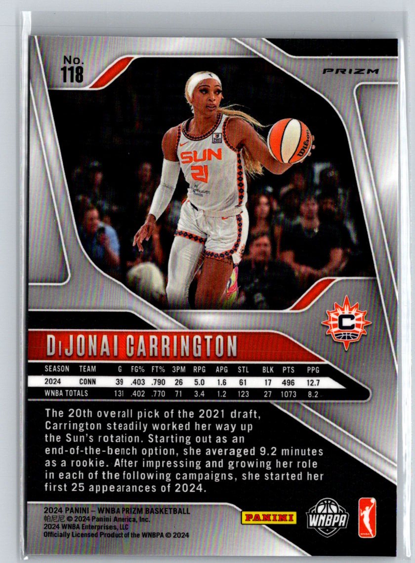 2024 Panini Prizm WNBA #118 DiJonai Carrington Blue Velocity Prizms N12
