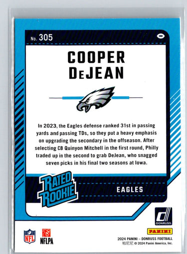 2024 Donruss #305 Cooper DeJean N12