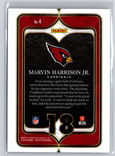 2024 Panini Select #4 Marvin Harrison Jr. Select Numbers N12