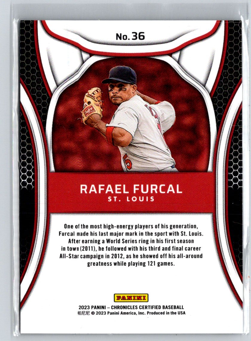 2023 Panini Chronicles #36 Rafael Furcal Certified Mirror Gold #/25 N13